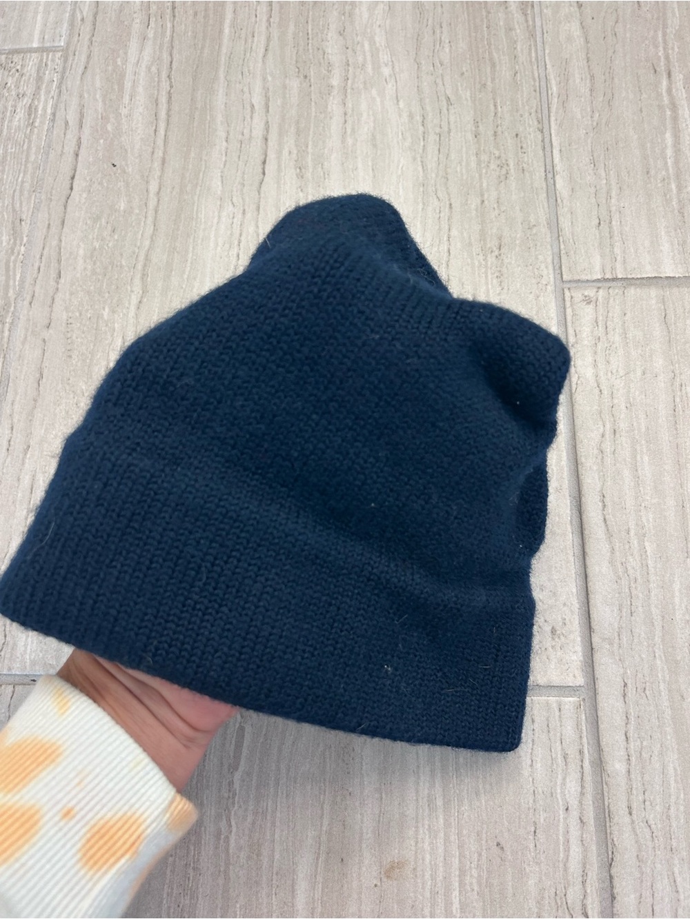 Kids Navy wool Knit Beanie Hat